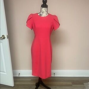 Calvin Klein Vibrant Coral Midi Dress